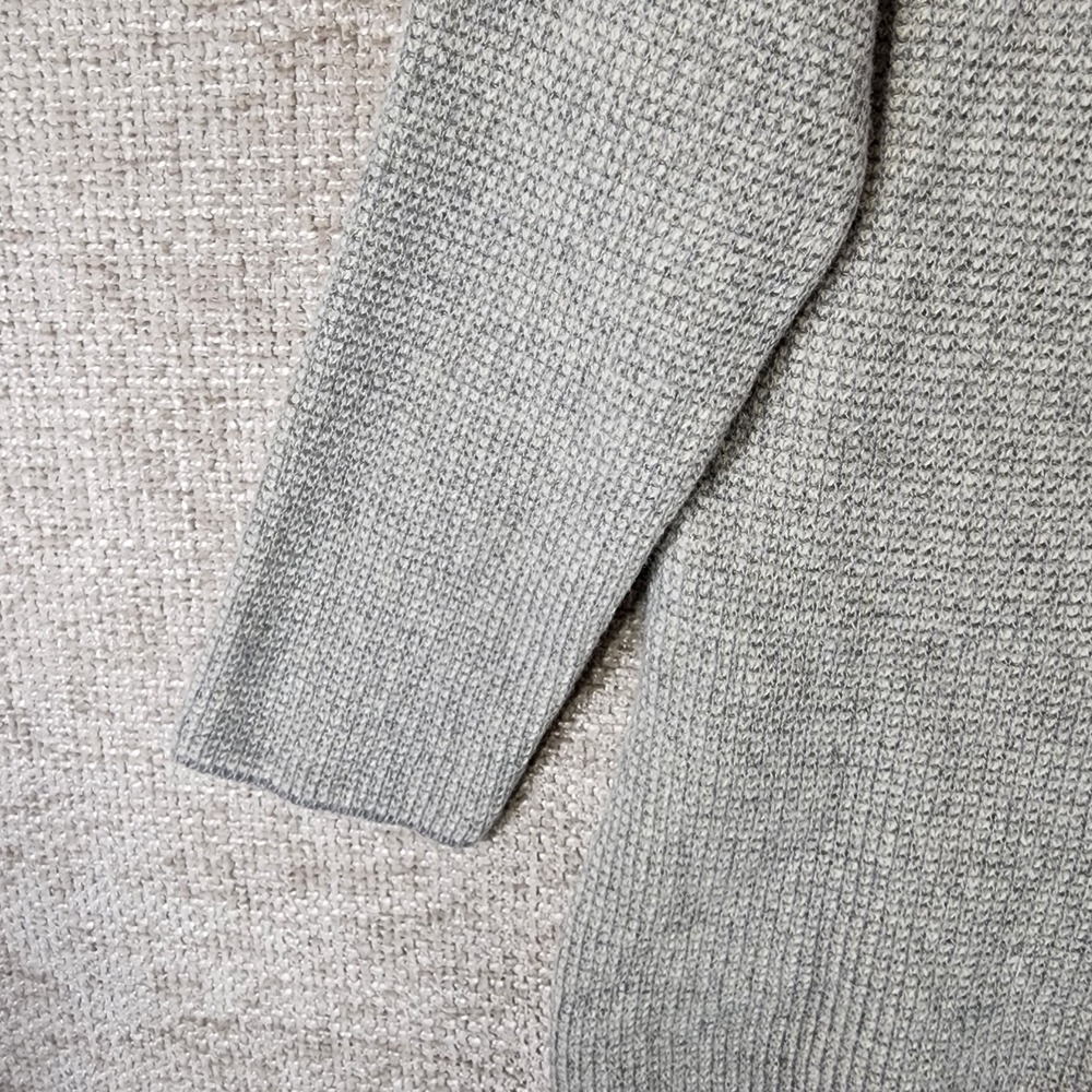 Eileen Fisher VNeck Cashmere Lambswool Sweater Womens Large Gray Oversized *hole - Picture 8 of 11
